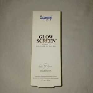 NIB Supergoop Glow Screen Sunset SPF 30 Hydrating Sunscreen Primer 1.7 oz 50 ml